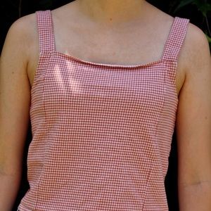 American Eagle red and white checkered tanktop